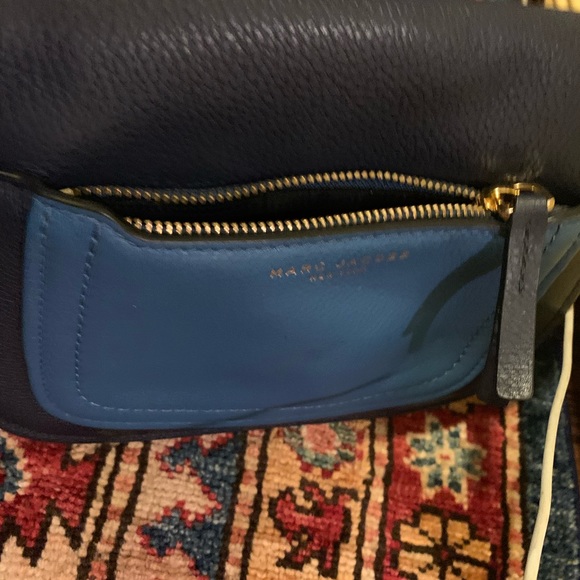 Marc Jacobs NY Blue Pebbled Leather Luxury Fall Crossbody Shoulder Purse Handbag - Picture 6 of 7